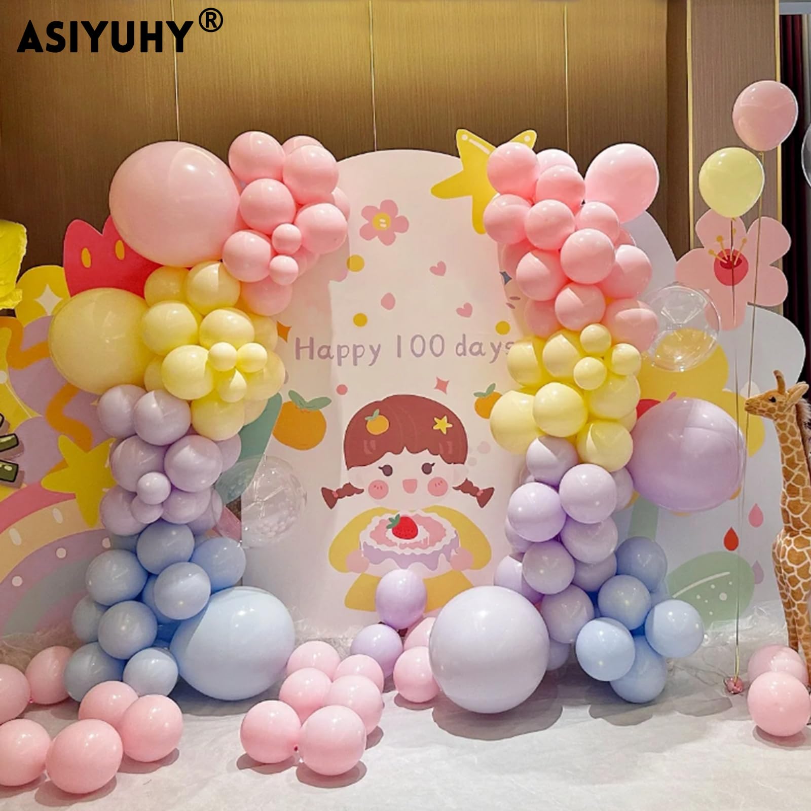 ASIYUHY Pastel Balloons – 100 Pack 12 Inch Latex Party Balloons for Birthday, Baby Shower, Wedding
