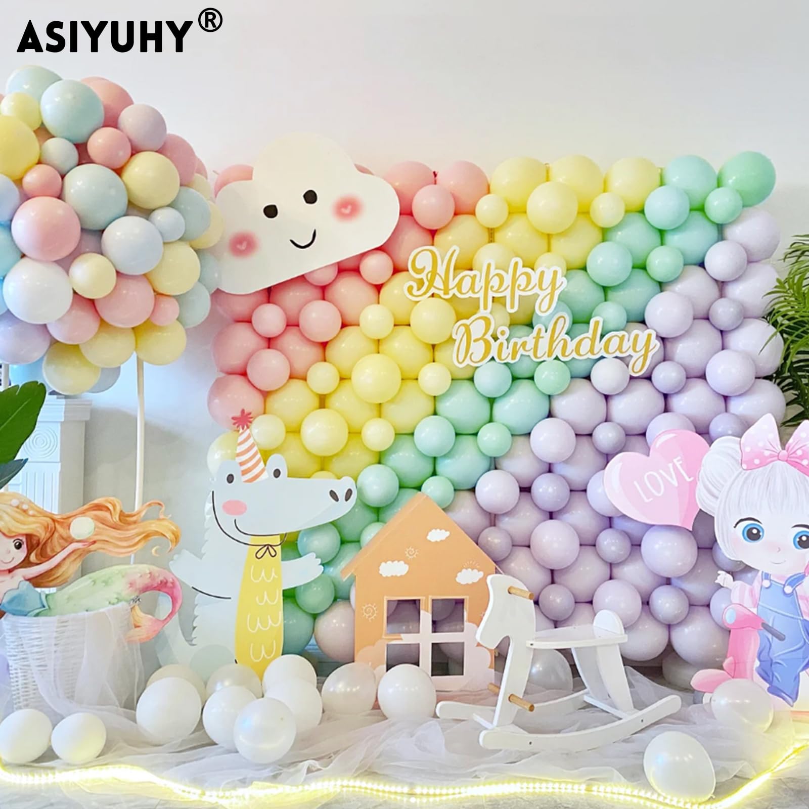 ASIYUHY Pastel Balloons – 100 Pack 12 Inch Latex Party Balloons for Birthday, Baby Shower, Wedding