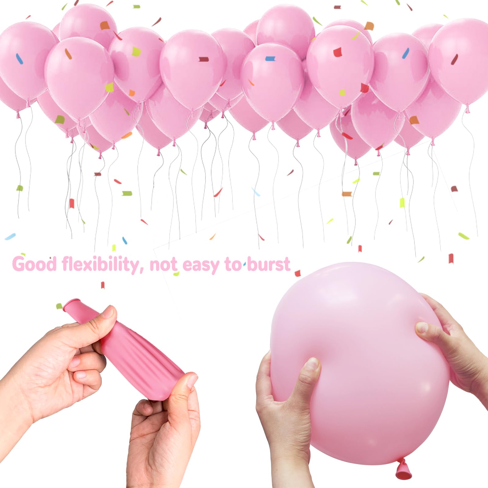 ASIYUHY Pastel Pink Balloons 12 Inch - 100 Pack for Parties, Weddings, and Baby Showers