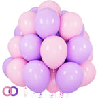 ASIYUHY Pink & Purple Balloons 100 Pack | 12 Inch Latex Party Decor