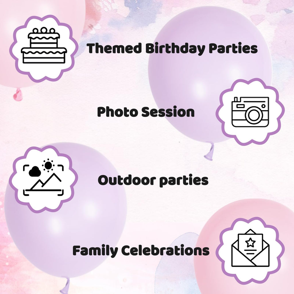 ASIYUHY Pink & Purple Balloons 100 Pack | 12 Inch Latex Party Decor