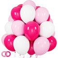 ASIYUHY Pink & White Balloons Set – 100pcs, 12in, Ribbon Included for Parties