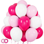 ASIYUHY Pink & White Balloons Set – 100pcs, 12in, Ribbon Included for Parties