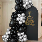 ASIYUHY 100pcs Black and Silver Balloons – 12 Inch Latex Party Decor Set