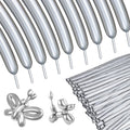 ASIYUHY Silver Metallic 260 Long Balloons – 100 Pack for DIY Animal Balloons