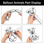 ASIYUHY Silver Metallic 260 Long Balloons – 100 Pack for DIY Animal Balloons