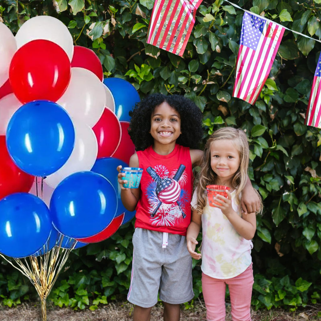 ASIYUHY Red White and Blue Latex Balloons 100 Pack for 4th of July & Patriotic Celebrations