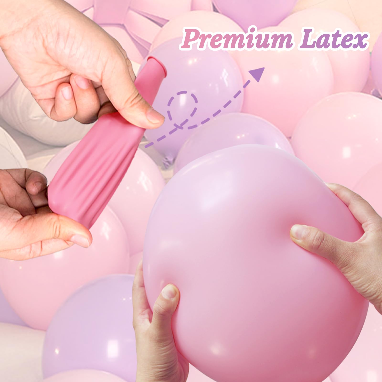 ASIYUHY Pink & Purple Balloons 100 Pack | 12 Inch Latex Party Decor