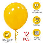 ASIYUHY 18 Inch Yellow Balloons — 12 Pack Large Latex Balloons for Weddings, Birthdays, Baby Showers