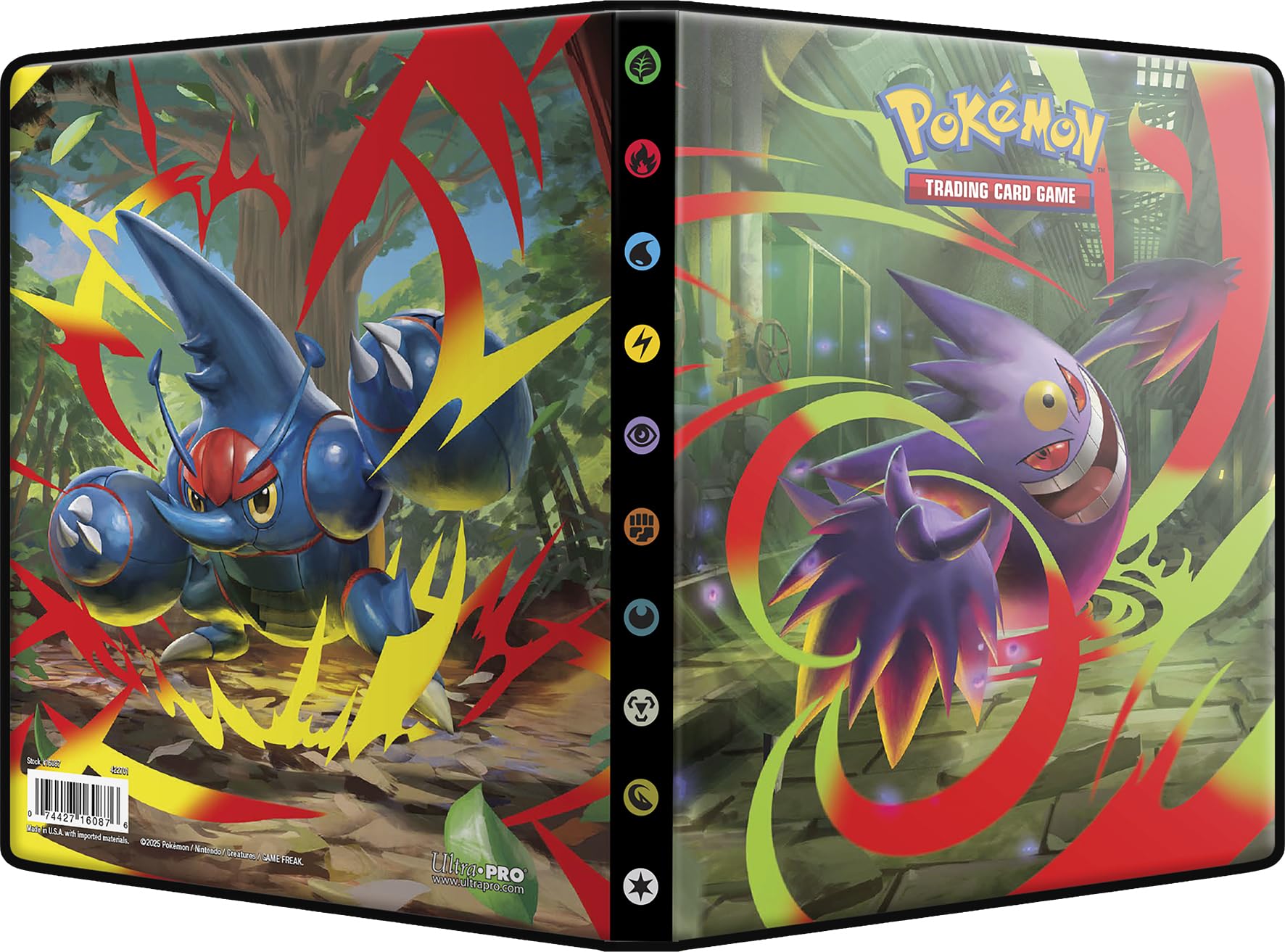 Asmodee Ultra Pro Pokemon Mega Evolution Fantasmagoric Flames Portfolio 80 Card Capacity