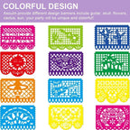 Asoulin 6PCS Papel Picado Fiesta Banners – Dia de Muertos & Cinco de Mayo Decor