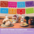 Asoulin 6PCS Papel Picado Fiesta Banners – Dia de Muertos & Cinco de Mayo Decor