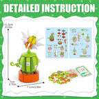 Asoulin 24Pcs Flowers & Succulents Building Blocks Valentine Cards for Kids – Party Favors & Classroom Prizes