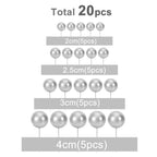 ASTARON 20 Pcs Ball Cake Toppers – Silver Foam Ball Decorations