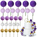 ASTARON 50 Pcs Ball Cake Topper Sticks – Purple Series Mini Balloons for Cakes