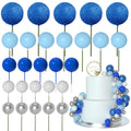 ASTARON 50 Pcs Ball Cake Toppers Blue Series – Foam Ball Decorations for Cakes & Parties
