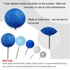ASTARON 50 Pcs Ball Cake Toppers Blue Series – Foam Ball Decorations for Cakes & Parties