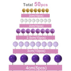 ASTARON 50 Pcs Ball Cake Topper Sticks – Purple Series Mini Balloons for Cakes