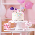 ASTARON 50 Pcs Ball Cake Topper Sticks – Purple Series Mini Balloons for Cakes