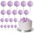 ASTARON 20 Pcs Ball Cake Topper Decorations – Light Purple Foam Ball Picks for Weddings & Birthdays