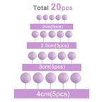 ASTARON 20 Pcs Ball Cake Topper Decorations – Light Purple Foam Ball Picks for Weddings & Birthdays