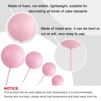 ASTARON 32 Pcs Ball Cake Toppers – Pink Gold Foam Ball Picks for Cakes & Desserts