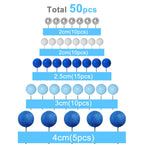 ASTARON 50 Pcs Ball Cake Toppers Blue Series – Foam Ball Decorations for Cakes & Parties