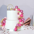 ASTARON 50 Pcs Ball Cake Topper Sticks – Mini Foam Balloon Ball Decorations for Cakes (Pink Series)