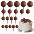 ASTARON 20 Pcs Brown Ball Cake Toppers – Ready-to-Use Decorations