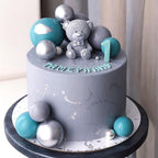ASTARON 20 Pcs Ball Cake Toppers – Silver Foam Ball Decorations