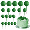 ASTARON 20 Pcs Dark Green Ball Cake Toppers – Easy Foam Ball Picks for Cakes