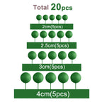 ASTARON 20 Pcs Dark Green Ball Cake Toppers – Easy Foam Ball Picks for Cakes