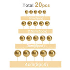 ASTARON Gold Ball Cake Topper Decorations – 20 Pcs Ready-to-Use Party Picks