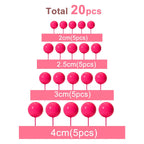 ASTARON 20 Pcs Hot Pink Ball Cake Toppers – Ready-to-Use Mini Ball Decorations for Cakes & Desserts