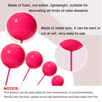 ASTARON 20 Pcs Hot Pink Ball Cake Toppers – Ready-to-Use Mini Ball Decorations for Cakes & Desserts