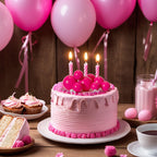 ASTARON 20 Pcs Hot Pink Ball Cake Toppers – Ready-to-Use Mini Ball Decorations for Cakes & Desserts