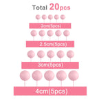 ASTARON 20 Pcs Light Pink Ball Cake Toppers – Easy Cake Decorations