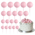 ASTARON 20 Pcs Light Pink Ball Cake Toppers – Easy Cake Decorations