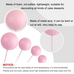 ASTARON 20 Pcs Light Pink Ball Cake Toppers – Easy Cake Decorations