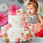 ASTARON 32 Pcs Ball Cake Topper Decorations – Rose Gold & Pink Foam Ball Toppers for Weddings & Parties