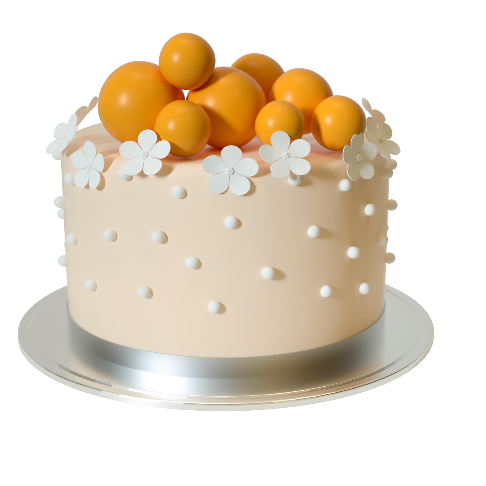 ASTARON 20 Pcs Orange Ball Cake Toppers – Mini Balloon Style Decorations