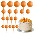 ASTARON 20 Pcs Orange Ball Cake Toppers – Mini Balloon Style Decorations