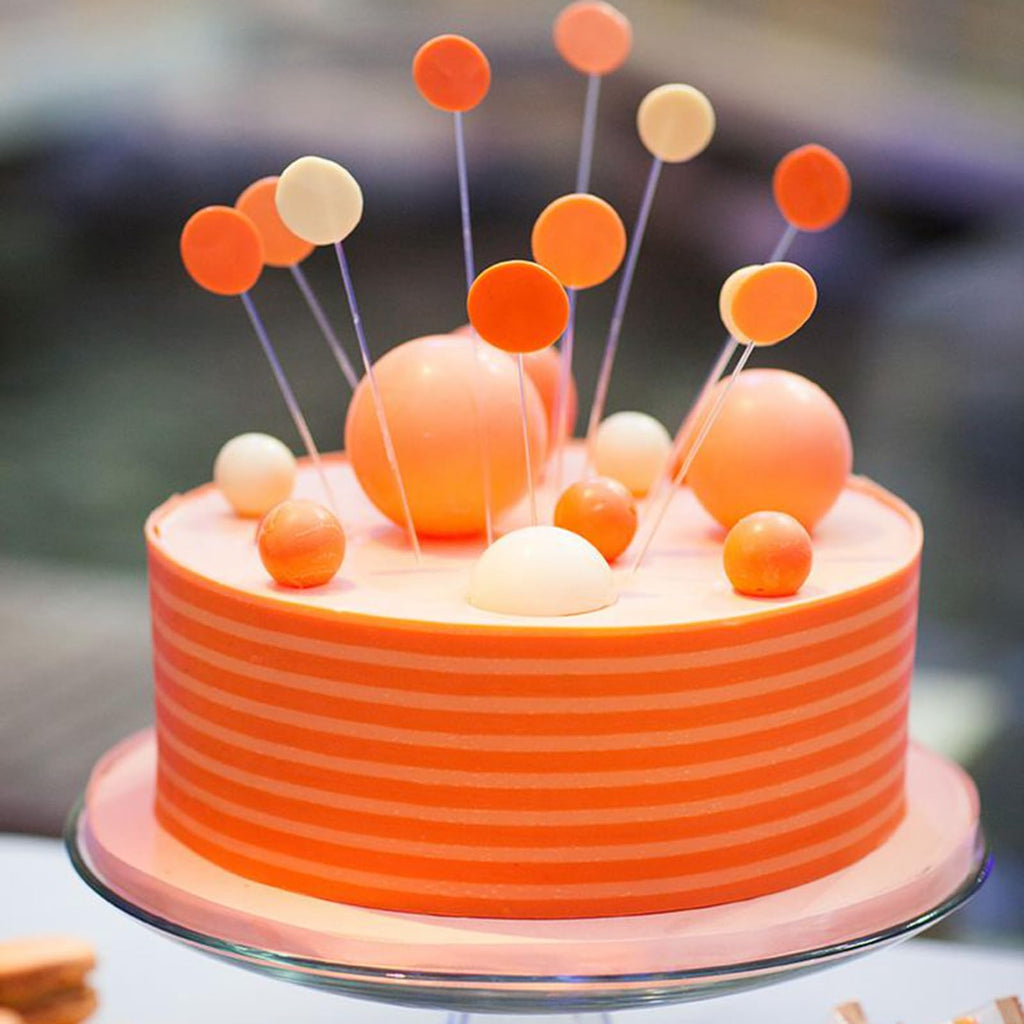 ASTARON 20 Pcs Orange Ball Cake Toppers – Mini Balloon Style Decorations