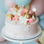 ASTARON 32 Pcs Ball Cake Topper Decorations – Rose Gold & Pink Foam Ball Toppers for Weddings & Parties