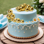 ASTARON Gold Ball Cake Topper Decorations – 20 Pcs Ready-to-Use Party Picks