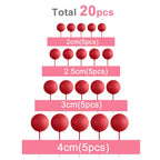 ASTARON 20 Pcs Red Ball Cake Topper Decorations – Mini Balloon Cake Picks for Parties