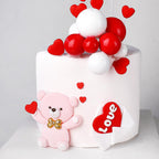 ASTARON 20 Pcs Red Ball Cake Topper Decorations – Mini Balloon Cake Picks for Parties
