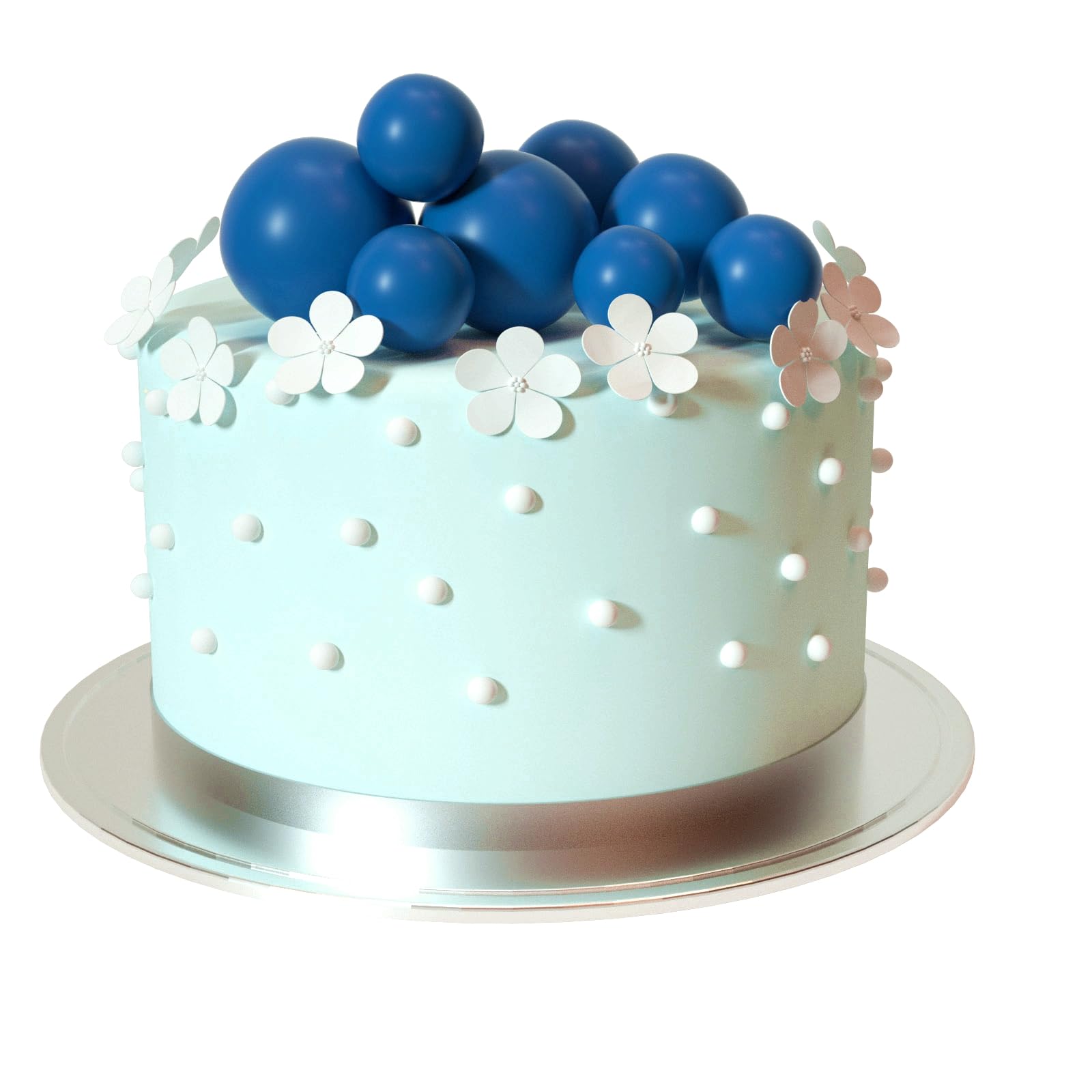 ASTARON 20 Pcs Royal Blue Ball Cake Topper Decorations | Graduation, Wedding, Birthday