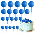ASTARON 20 Pcs Royal Blue Ball Cake Topper Decorations | Graduation, Wedding, Birthday
