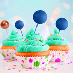 ASTARON 20 Pcs Royal Blue Ball Cake Topper Decorations | Graduation, Wedding, Birthday